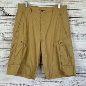 Men's Levi's White Label Khaki Cargo Shorts Cotton Poly Outdoor Lightweight 32